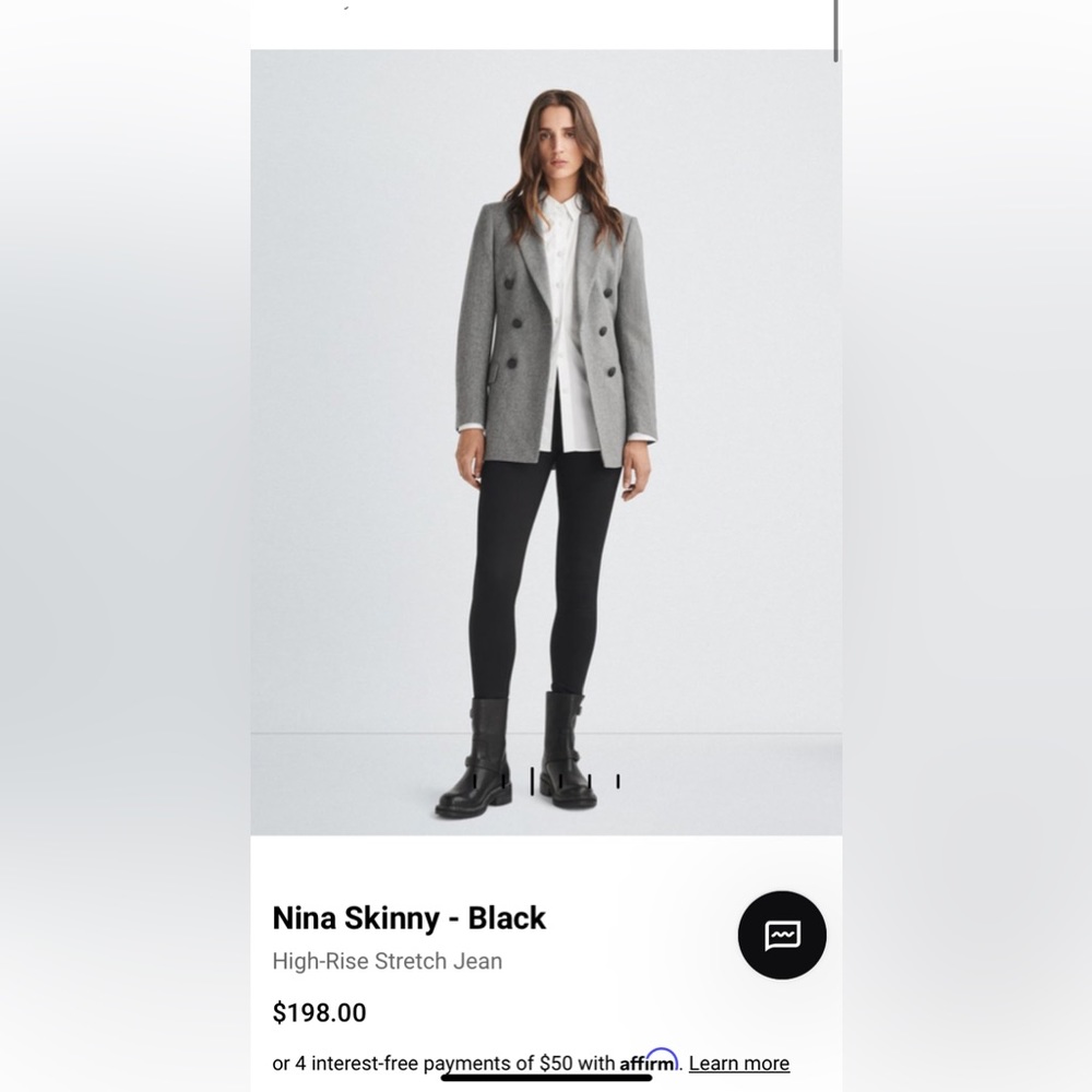 Rag & bone Nina high rise skinny black pants
